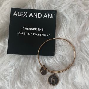 Alex and Ani initial M gold bangle